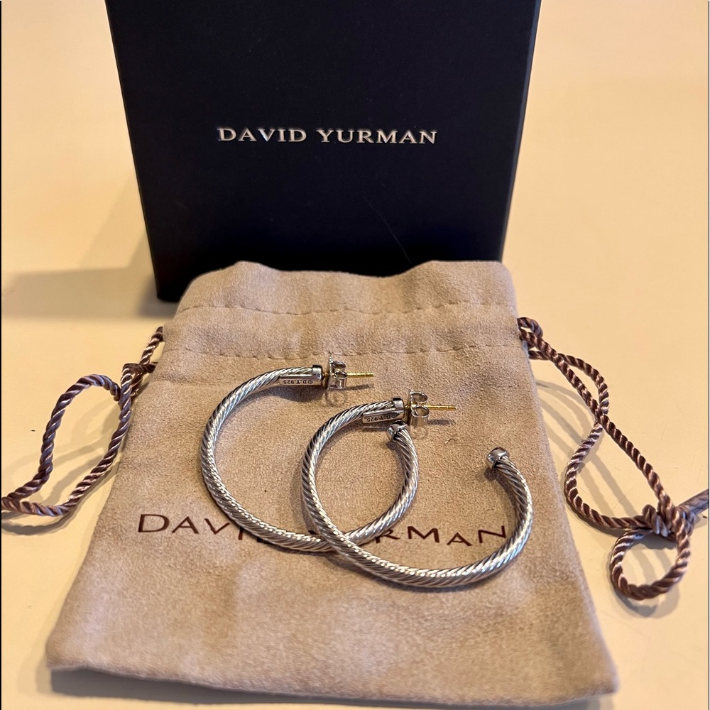 David Yurman Large Cable Hoop Earrings